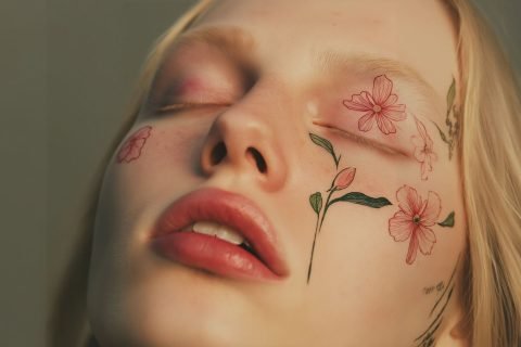 Floral Face Art Portrait